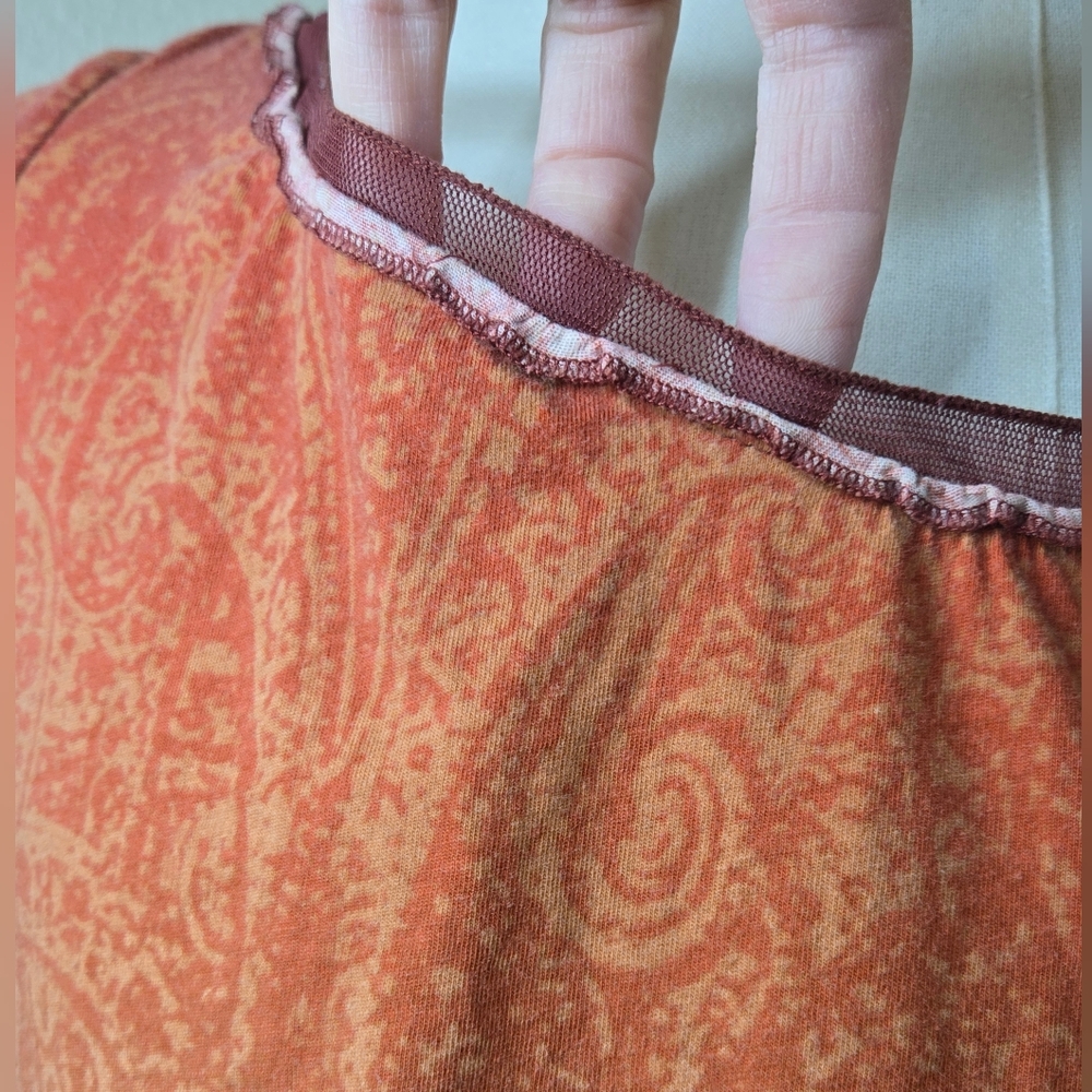 Axcess Boho Paisley Top Orange Small - Picture 3 of 9